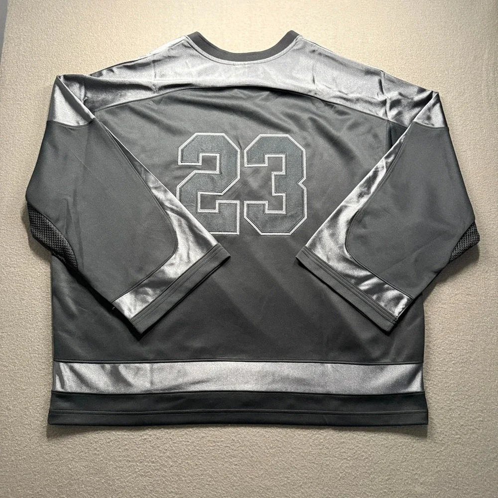 Jordan Oversized Shooting Shirt Jersey Mens XL Black Silver HV0109-010